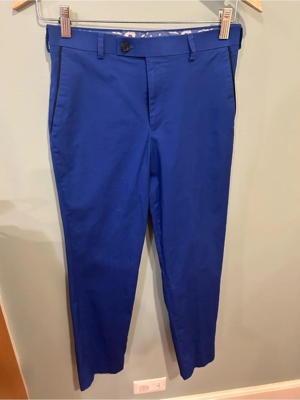 Ralph Lauren Bright Blue Kids Chino Pants, Cotton Blend
